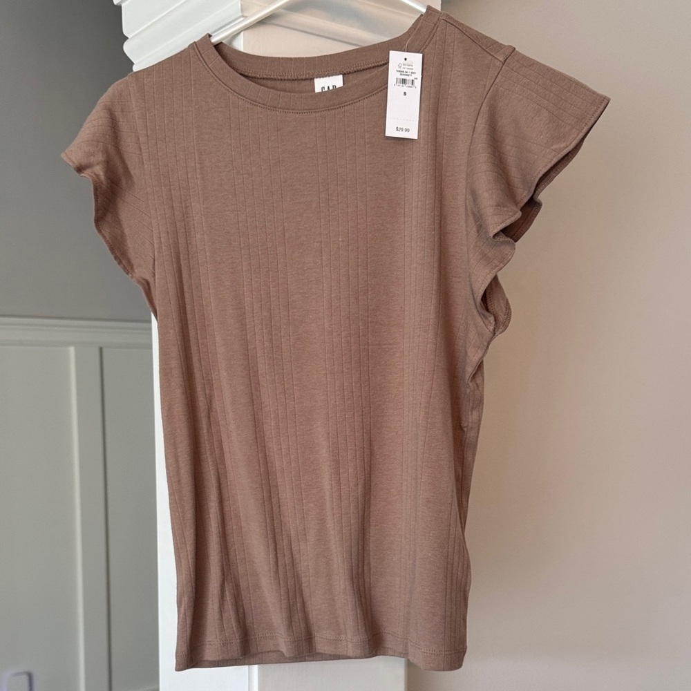 GAP Brown Ribbed Women Top